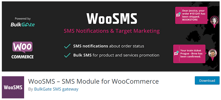 woosms module for woocommerce wordpress plugin